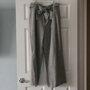 Grey pinstripe slacks